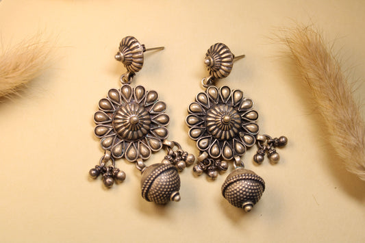 Floral Dome Drop Earrings