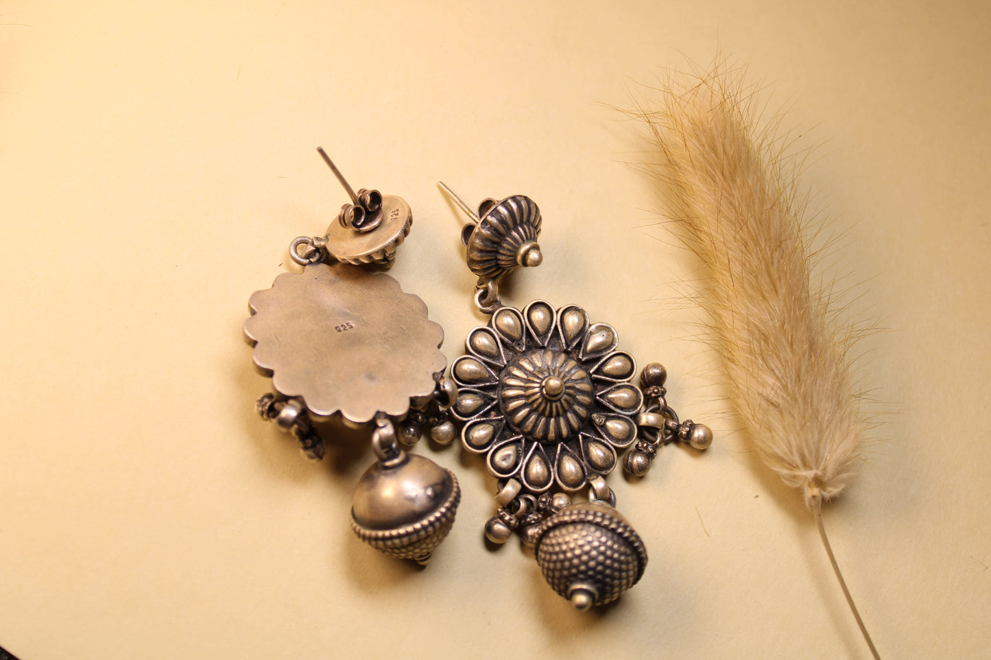 Floral Dome Drop Earrings