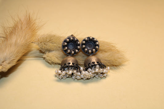 Moonlit Pearl Jhumka Earrings