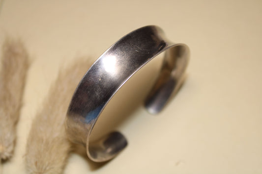 Classic Polished Silver Cuff Bracelet