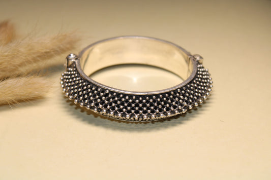 Classic Oxidised Silver Statement Kada