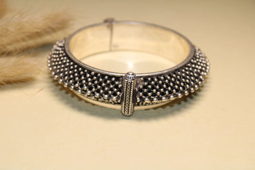 Classic Oxidised Silver Statement Kada