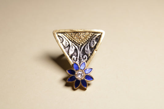 Neel Pushp Trikon Ring