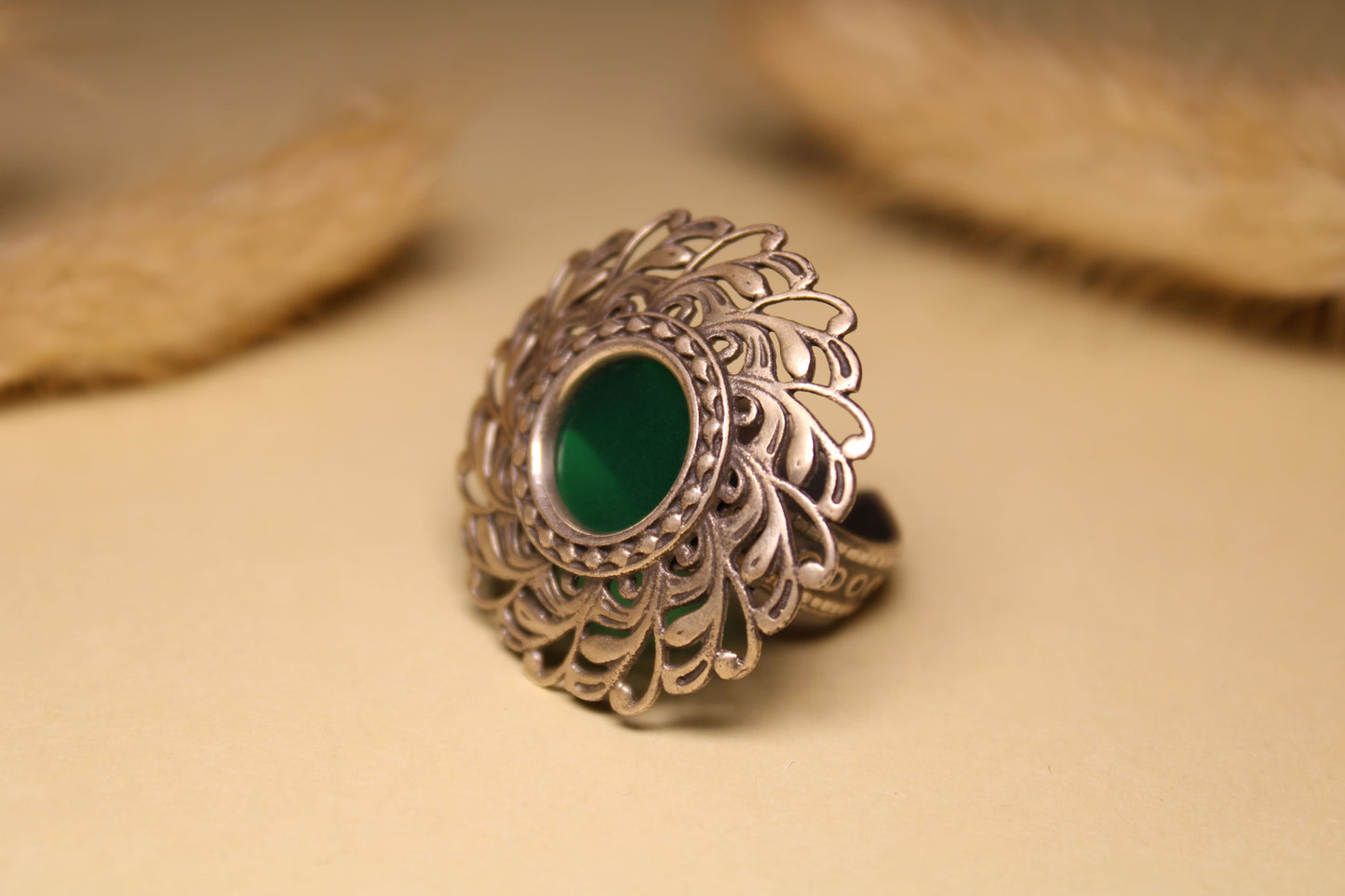 Emerald Bloom Statement Ring