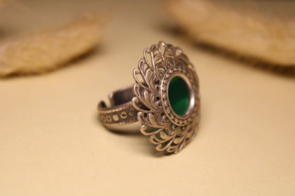 Emerald Bloom Statement Ring