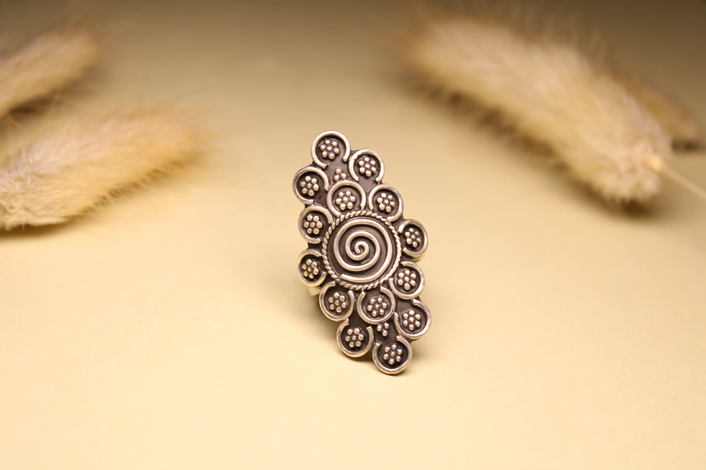 Spiral Bloom Silver Ring