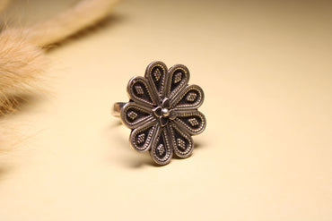 Floral Heritage Silver Ring