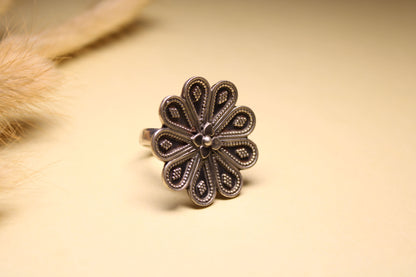 Floral Heritage Silver Ring