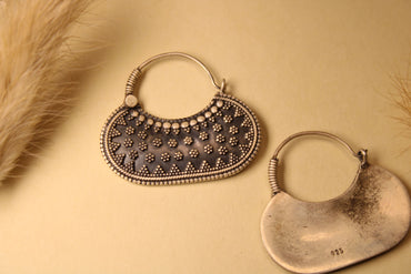 Tribal Crescent Hoop Earrings Design