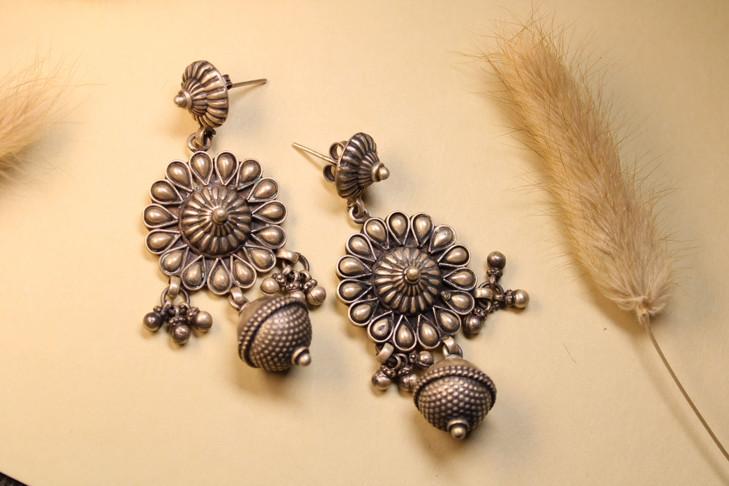 Floral Dome Drop Earrings