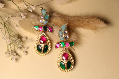 Rang Pushp Drop Earrings