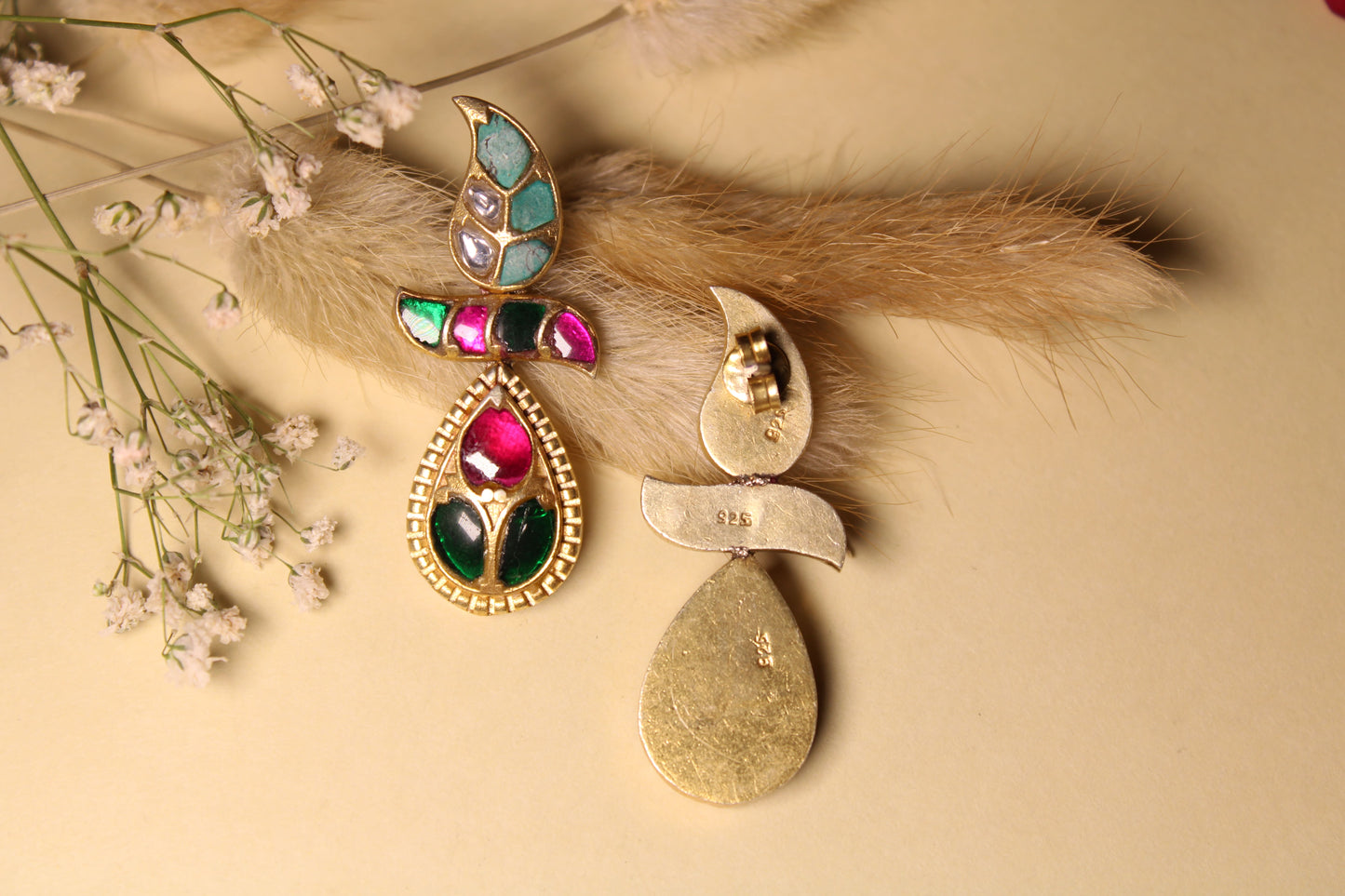 Rang Pushp Drop Earrings