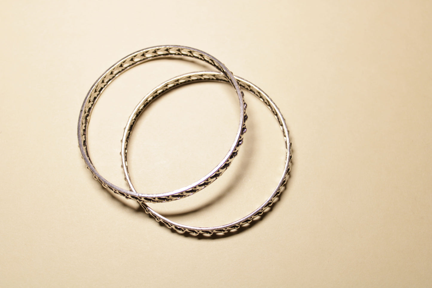 Classic Cutwork Silver Bangles