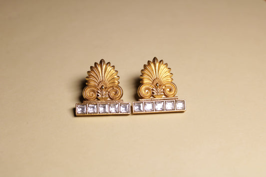 Royal Crest Gold Plated Silver Earrings