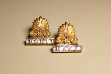 Royal Crest Gold Plated Silver Earrings