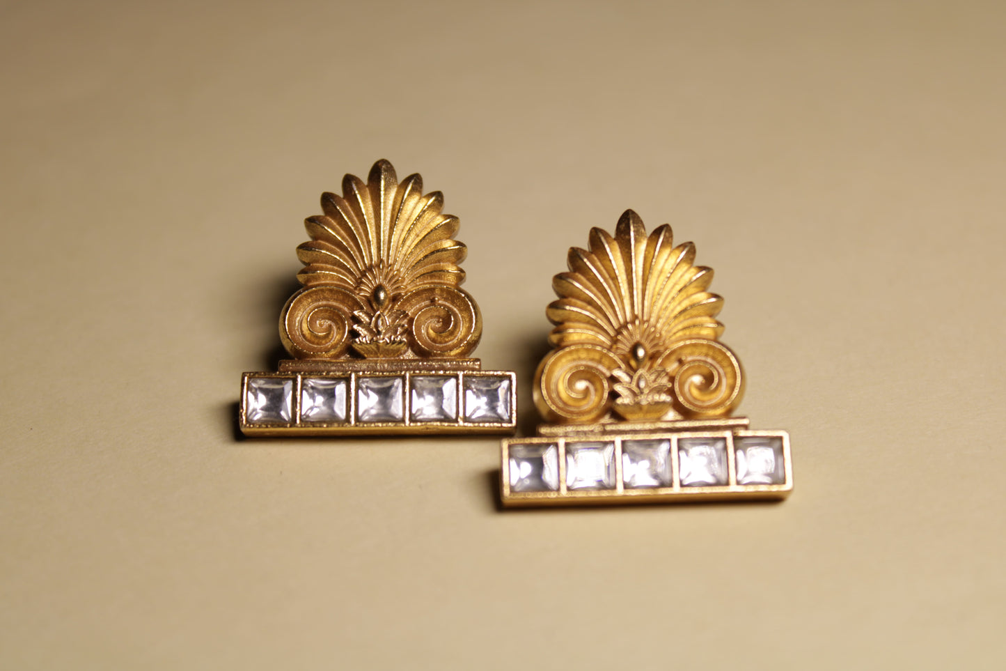 Royal Crest Gold Plated Silver Earrings