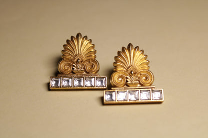 Royal Crest Gold Plated Silver Earrings