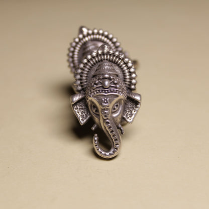 Divine Ganesha Statement Silver Ring