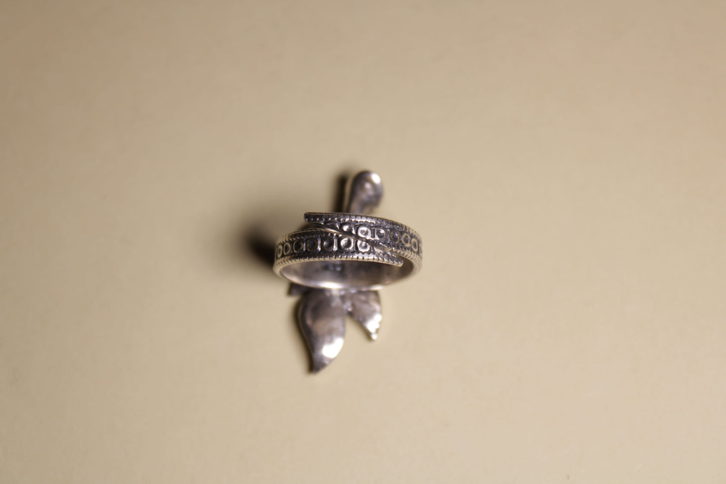 Verdant Leaf Statement Silver Ring