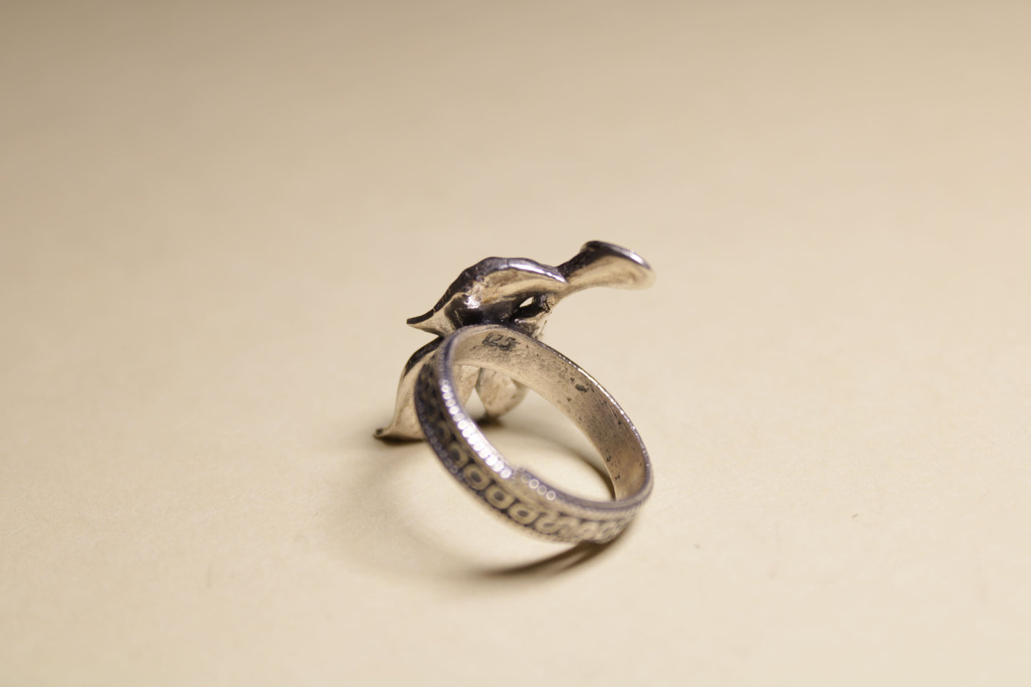 Verdant Leaf Statement Silver Ring