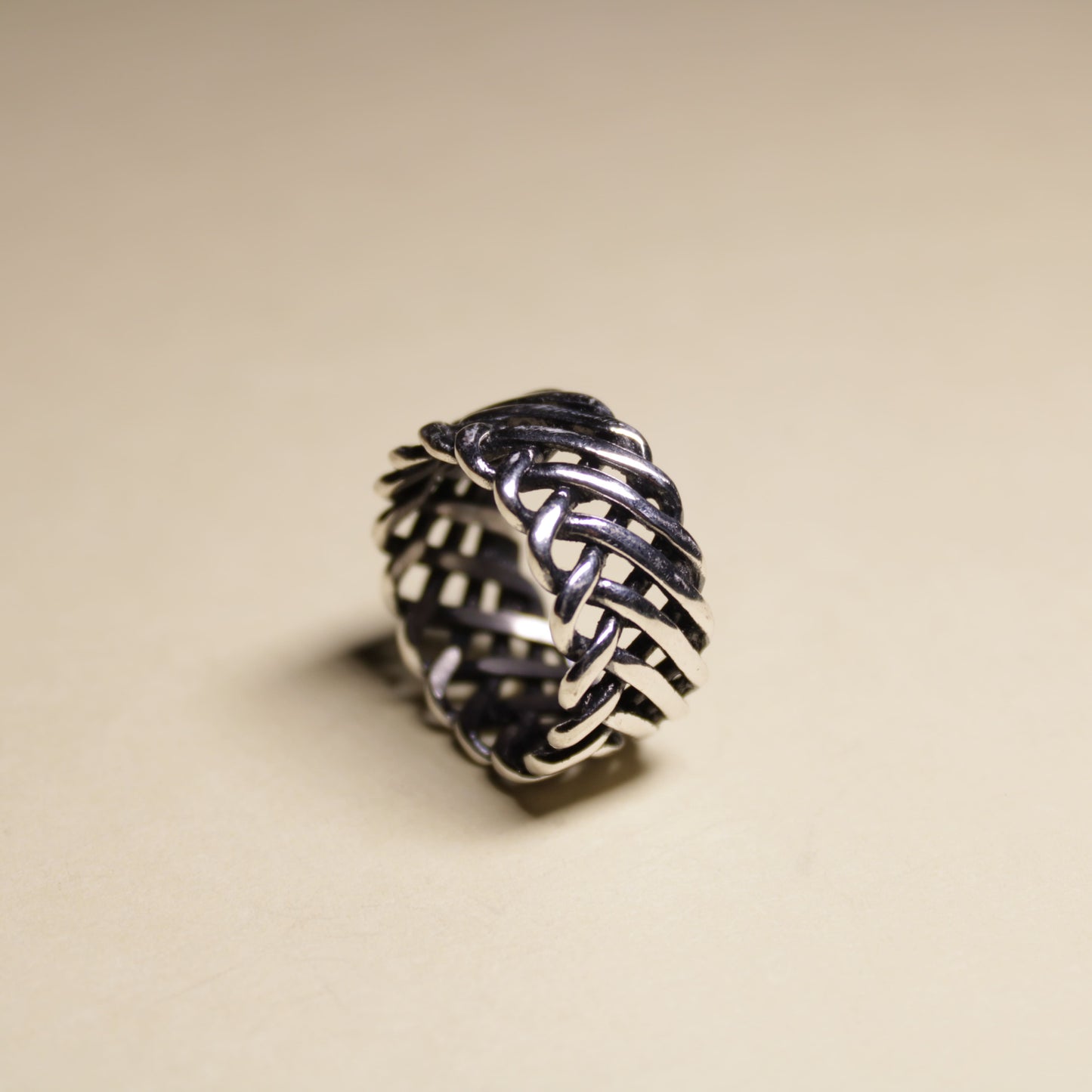 Interwoven Band Statement Silver Ring