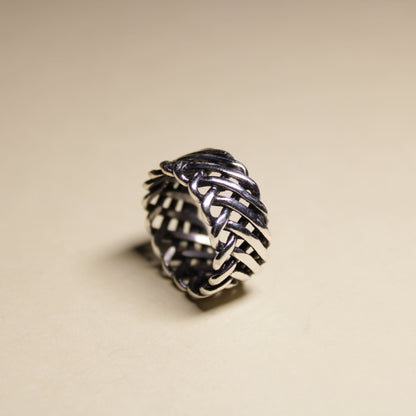 Interwoven Band Statement Silver Ring