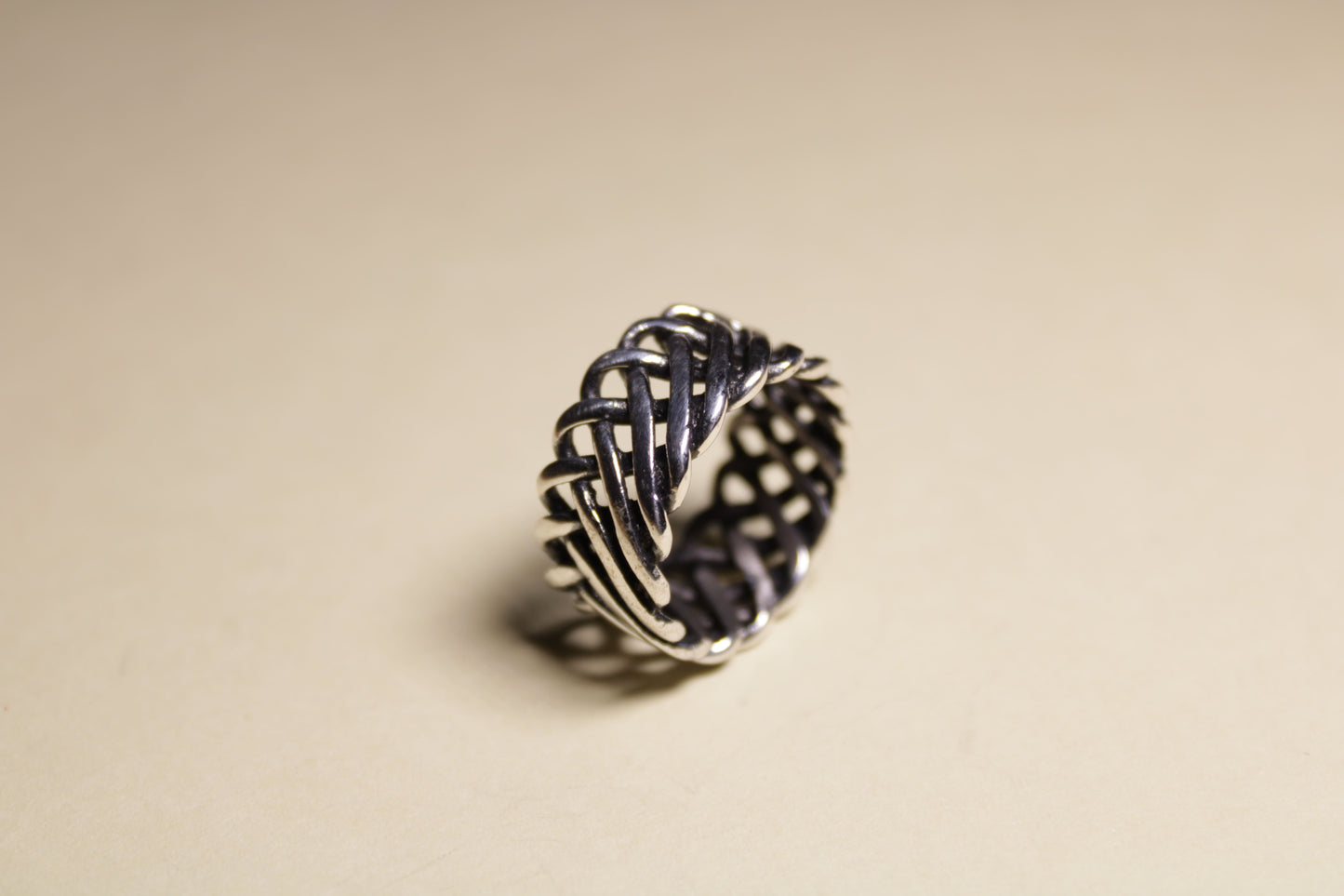 Interwoven Band Statement Silver Ring