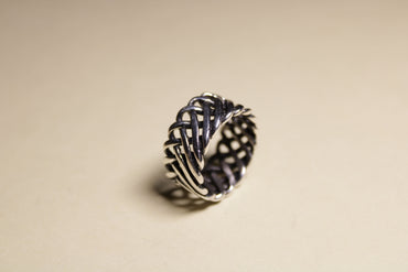 Interwoven Band Statement Silver Ring