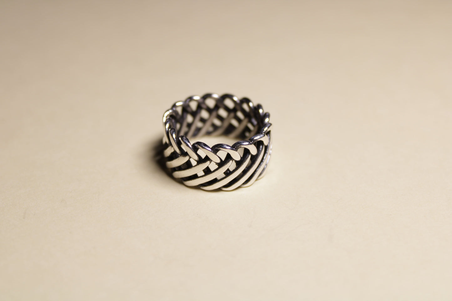 Interwoven Band Statement Silver Ring