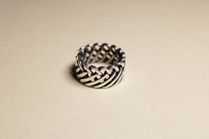 Interwoven Band Statement Silver Ring